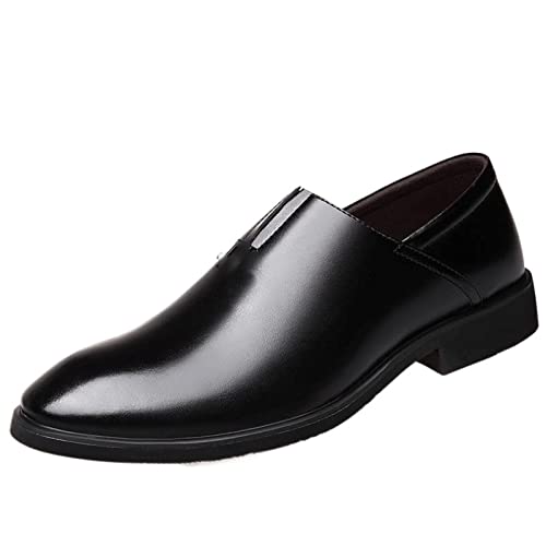 Herrenschuhe, frühling und Herbst, Herren-Lederschuhe, Business-Herren-Flachschuhe, anzüge, runder Kopf, Jugend, schwarz, Set-füße, Herren-Leder-Flats von Generic