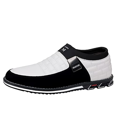 Herrenschuhe, modisch, atmungsaktiv, bequem, Business, Slip-on, für Arbeit, Freizeit, einfarbig, Lederschuhe, Herren-Leder-Kleiderschuhe mit Ledersohle von Generic