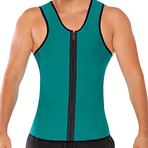 Hochkomprimierter Herren-Saunaanzug zum Wärmeeinschluss – Body Shaper-Tanktops mit Reißverschluss und schlankmachender Taillentrimmer-Weste für den Sport von Generic