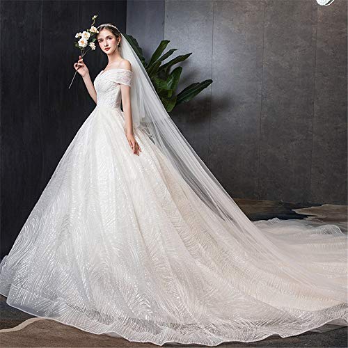 Hochzeitskleid für Damen, Chiffon, bodenlang, langes Kleid, Abendparty, Hof-Brautkleid, Brautkleid von Generic