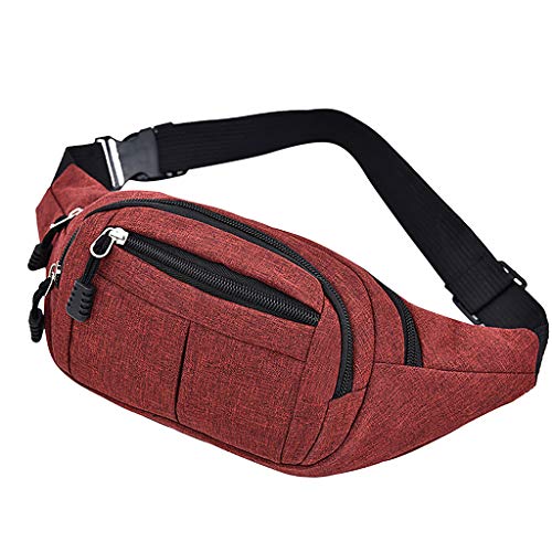 Hüfttaschen Für Gurt Sport und Freizeit Taille für Frauen einfache Fitness Taillenpackungen für Männer Hüfttaschen Für Gurt (Red, One Size) von Generic