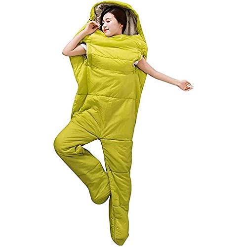 Humanoider Schlafsack, Outdoor-Camping-Schlafsack, ultraleichter, warmer 4-Jahreszeiten-Baumwollschlafsack mit getrennten Beinen, ultraleichter, warmer Schlafsack (gelb) von Generic