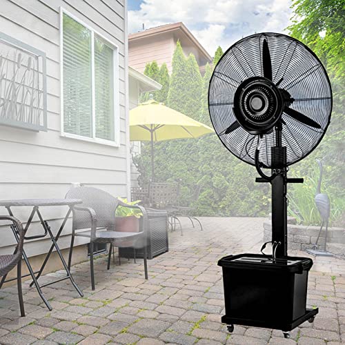 Industrielle Metallpodestlüfter oszillierende Nebellüfter Terrasse Kühlung Stehende Lüfter mit Wasser Mister Energy Efficient Hohe Geschwindigkeit (Größe: 650 mm/26 Zoll) von Generic