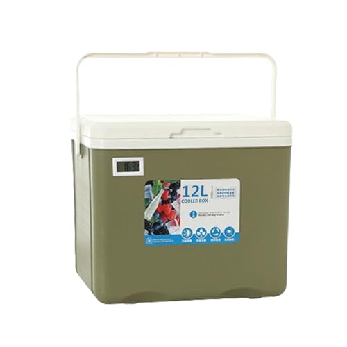Isolierte Kühlbox | 12 l Heiß- und Kalt-Auto-Kühlbox für Lebensmittel, Eisspeicherung mit Griff für Camping, Reisen für Getränke, Saft, Milch, Meeresfrüchte von Generic