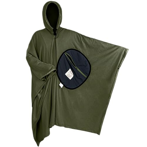 Isolierter Poncho, Survival-Poncho | Schlafsack aus Fleece, Umhang – vielseitige Camping-Poncho-Decke mit Kapuze, winddicht für Camping im Freien von Generic