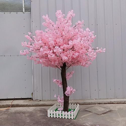 Japanese Pink Artificial Cherry Blossom Tree Peach Tree Simulation Plants Wishing Tree Fake Silk Flower for Office Bedroom Living Party DIY Wedding Decor 2.5x1.5m/8.2x4.9ft von Generic