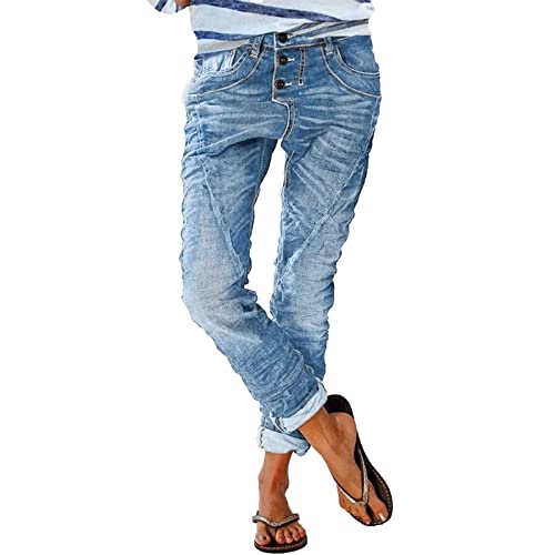 Jeans Damen Low Waist- Jeans mit Gummizug Damen, Jeanshose Damen Lang Straight Leg Vintage Destroyed Denim Hose Damenjeans Boyfriend Freizeithose Falten Streifen Locker Jeans Hosen Jeans Damen Low Waist- Jeans mit Gummizug Damen, Jeanshose Damen Lang Straight Leg Vintage Destroyed Denim Hose Damenjeans Boyfriend Freizeithose Falten Streifen Locker Jeans Hosen von Generic