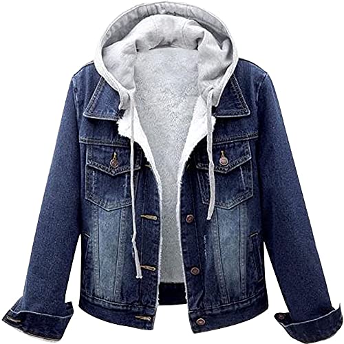 Jeansjacke Mit Fell Damen Winterjacke Grosse Grössen Gefüttert Felljacke Jeans Puffer Jeansmantel Jacken Winter Jacke Denim Winterjacken Outfit von Generic