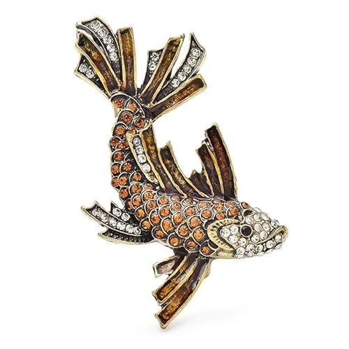 Jewellery Vintage Strass Fisch Broschen Für Frauen Unisex 2-Farbe Schwimmen Fisch Tier Party Casual Brosche Pins Jewellery von Generic