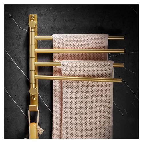 Jewelry Messing schwingen aus der Handtuchstange, Handtuchregal für Badezimmer oder Küche, Metalltuchbalkenhandtuchhalter Klapper Arm Schwenkhaller Badezimmer Lagerorganisator Wandmontage Goldmontage von Generic