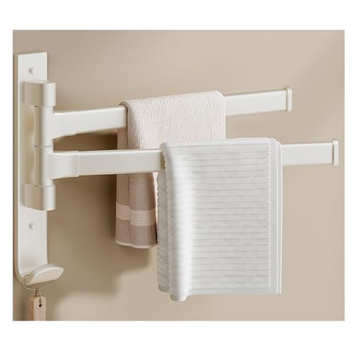 Jewelry Swing Out Towel Bar/White Towel Racks for Bathroom or Kitchen, Metal Towel Bar Folding Arm Swivel Hanger Bathroom Storage Organizer Wall Mounted White-2Bar Jewelry for Girls von Generic