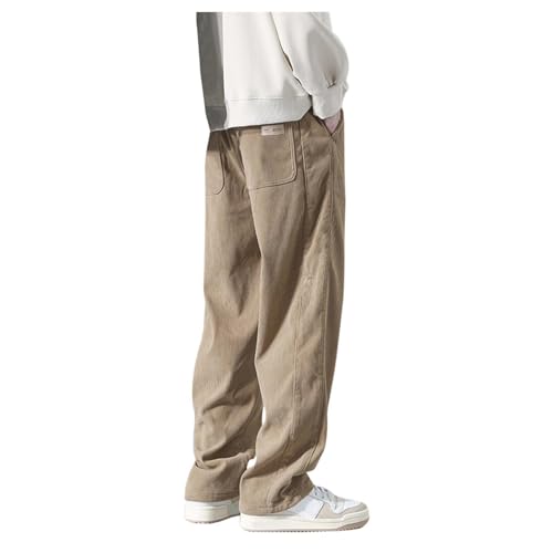 Jogginghose Herren Lang Breite Baggy Sweatpants Baumwolle Trackpants Elastische Taille Graue Jogging Hose Weites Bein Sporthose Sweat Pants Open Leg Jogger Männer Sweathose Mit Taschen von Generic