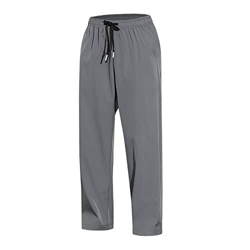 Jogginghose Herren Lang Breite Baggy Sweatpants Baumwolle Trackpants Elastische Taille Graue Jogging Hose Weites Bein Sporthose Sweat Pants Open Leg Jogger Winter Warme Männer Sweathose Sportlich von Generic