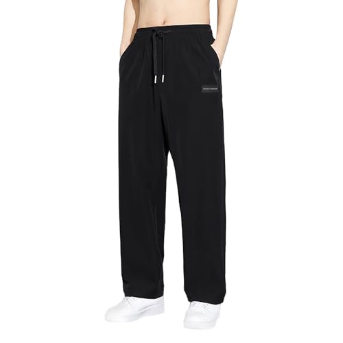 Jogginghose Herren Lang Breite Baggy Sweatpants Baumwolle Trackpants Elastische Taille Graue Jogging Hose Weites Bein Sporthose Sweat Pants Open Leg Jogger Winter Warme Männer Sweathose Sportlich von Generic