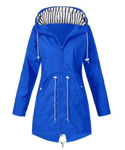 Kapuze Regenjacke Frauen Outdoor wasserdichte Kapuzenjacke Plus Größe, Atmungsaktive Leichte Windbreack Regendicht, Camping Wandern Oberbekleidung von Generic