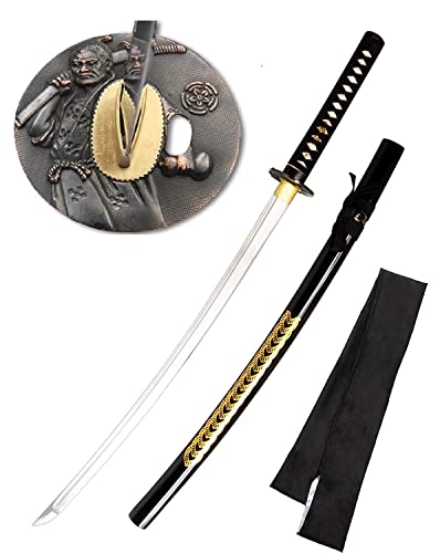 Katana Schwert Stark - Samurai Schwert aus Stahl - Hamon zum Training - Handgefertigt Katana Schwert Scharf Echt - Japanisches Sword Nur Fur Erwachsene - Katana Schwerter - Ninja Schwert (7KM5-410) von 57 SPECIAL REPLICAS
