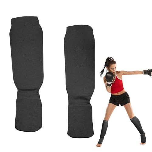 Kickboxen Beinschutz - MMA Schienbeinschoner, Kickboxen Schienbeinschoner Sport Spann Gepolsterter Schutz mit Nylon Abdeckung, Schienbeinschutz Pads für Kickboxen MMA Muay Thai Training von Generic