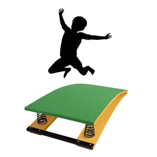 Kind Gymnastik Springbrett, Anfänger-Springbretter mit Crash Mats, Tragbares Hartholz Gymnastik Sprungbrett für Schule, Heim-Fitnessstudio, Bar, Keller(Grün,Two Springs 50x80x20cm) von Generic