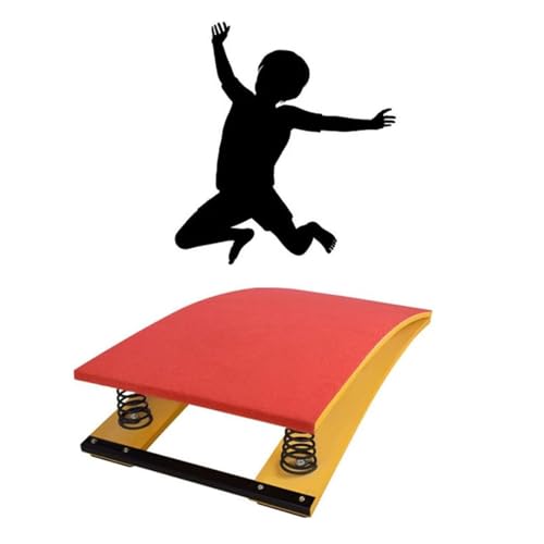 Kind Gymnastik Springbrett, Anfänger-Springbretter mit Crash Mats, Tragbares Hartholz Gymnastik Sprungbrett für Schule, Heim-Fitnessstudio, Bar, Keller(Rot,Two Springs 50x80x20cm) von Generic