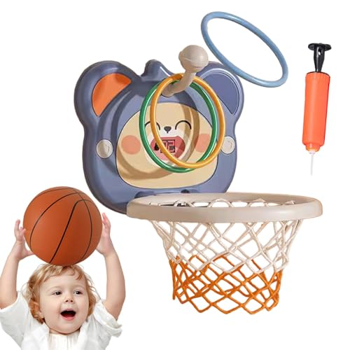 Kinder-Basketballkorb, Mini-Basketballkorb - Indoor-Basketball-Torkorb-Anzeigetafel | Kein Bohren, Pumpe im Lieferumfang enthalten, Geburtstagsgeschenke, 2 aufblasbare Basketbälle für Kinder, Innenber von Generic