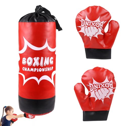 Kinder-Boxset Mit Handschuhen, Robuster Boxsack Für Und Mädchen, Kickbox-Trainingsausrüstung Für Jugendliche, Heimtraining, Kraftaufbau, Körperliche Fitness Und Kampfsportübungen von Generic