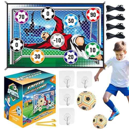 Kinder-Fußballtor – Kinder-Fußball-Spielset, Wurf-Fußballtor-Spiel | Fußball-Trainingsausrüstungsset, Kleinkind-Fußballnetz-Trainingsausrüstung, 2 Erdspieße für und Mädchen ab 3 Jahren von Generic