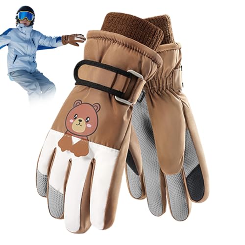 Kinder-Schneehandschuhe,Schneehandschuhe für Kinder - Wasserdichte Winterhandschuhe,Rutschfeste warme Jugendhandschuhe Outdoor-Handschuhe, verdickte Cartoon-Handschuhe für das Radfahren, Training im F von Generic