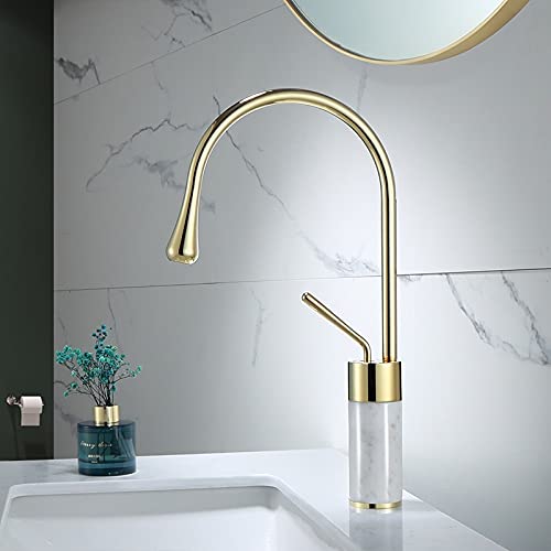 Kitchen Faucet Waschbecken-Wasserhahn, Badezimmer-Wasserhahn, gebürsteter Waschbecken-Wasserhahn, Messing und Marmor, Waschbecken-Mischbatterie, heißer, kalter Waschbecken-Wasserhahn, von Generic