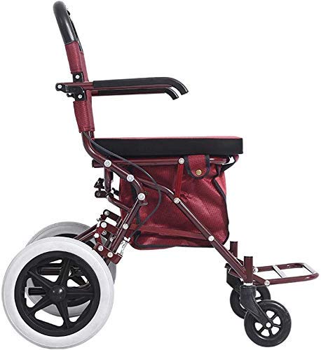 klappbarer rollator rollator Walkers rollator Walker mit Sitz, Faltbarer rollender Walker, 4 räder mobilitätsgehhilfen,rot von Generic