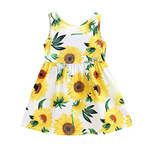 Kleid Mädchen, Toddler Mädchen Kleid Tutu Sonnenblume Drucken Party Prinzessin Dress Casual T-Shirt Kleid Frühlings Herbst Cocktailkleid ärmellose Sommerkleider Schönheit von Generic