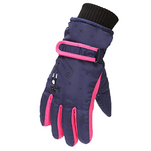 Kleid Pfau Winter-Outdoor-Mädchen-Schnee-Skaten-Snowboarden Winddichte warme Handschuhe, perfekt für 6 bis 12 Jahren Winterhandschuhe Damen Warm (Blue, One Size) von Generic