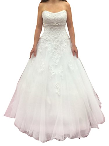 Kleid und Brautkleid, Kleid und Brautkleider, langes Damen-Prinzessin-Spitzenkleid mit Schleppe von Generic