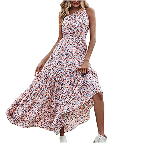 Kleider Damen Sale Angebote Sommer Spaghettiträger Knielang Strandkleider Sexy Kleider Tüll Hochzeitsgast Kleider Schwarz Boho Blumen Blusenkleid Chiffon Rüschen Maxikleid von Generic