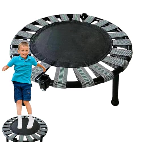 Kleines Trampolin – klappbares Sprungbett, Körperübungstrampolin | Minii Trampolin Courtyard Rundes Trampolin mit 165 Pfund Tragkraft, leises faltbares Fitness-Trampolin zum Spielen und Training von Generic