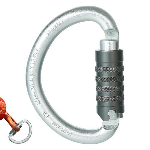 Kletterkarabiner,Kletterkarabiner - Große Sicherheits-Felsklammern - Autolock Twist Lock, D-förmige Outdoor-Ausrüstung zum Klettern, Abseilen, Bergsteigen von Generic