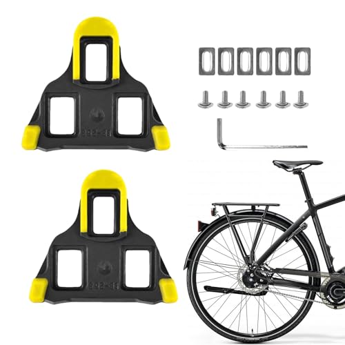 Klickpedalplatten - Mountainbike-Cleats, Fahrradpedalplatten, Reitschuhplatten | Reitplatten, 6-Grad-Float-System, Fahrradplatten, Rennradplatten für Straßen- und Indoor-Cycling-Schuhe von Generic