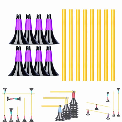 Konische Hinderniskegel mit doppelter Öffnung für Sporttraining, 8 Kegel und 8 Stangen, geeignet für verschiedene Sporttrainingsgeräte, Fußball, Beweglichkeit, Basketball, Kegel für Training (lila) von Generic