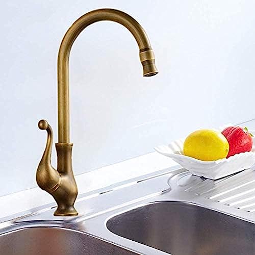 Küchenarmaturen, Wasserhahn, Küchenarmaturen/Küche/Wasserhahn, antikes Messing, schwenkbarer Auslauf, Küchenarmatur, Einhebelmischer für Waschbecken, 50041B von Generic