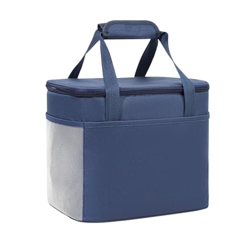 Kühltasche 14L, Warmhalten 4h, Halt Halten 6h, 3 Schichten, Wasserdicht, Thermotasche mit Fronttasche und Seitentaschen, Isoliertasche Picknicktasche Thermo Tasche Gefriertasche für Essen (Blau) von Generic