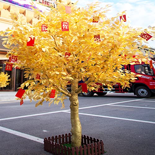 Künstliche goldene Banyan-Bäume, künstlicher Ficus-Baum, künstlicher Ficus-Baum, künstlicher Ficus-Baum, künstlicher Banyan-Baum, Ficus-Baum, Wunschbaum, künstlicher Baum für H 1,8 x 1 m/5,9 x 3,2 von Generic