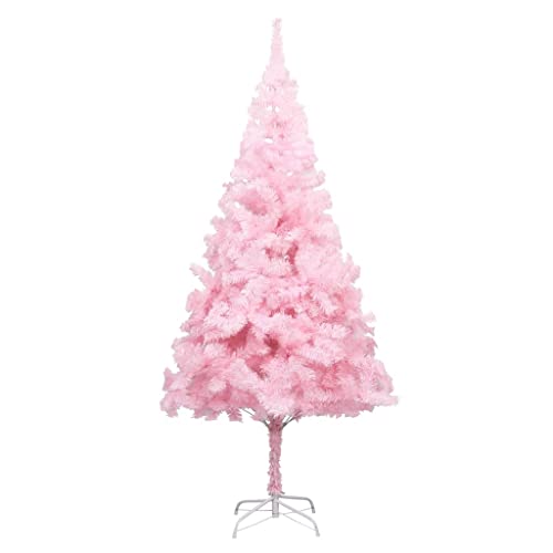 Künstlicher Weihnachtsbaum Pop-up-Weihnachtskiefer mit Ständer und dicken Zweigen Schlanker Weihnachtsbaum für die Weihnachtsdekoration im Innen- und Außenbereich Weiß 240 cm PVC Modisch, Pink-180 cm von Generic