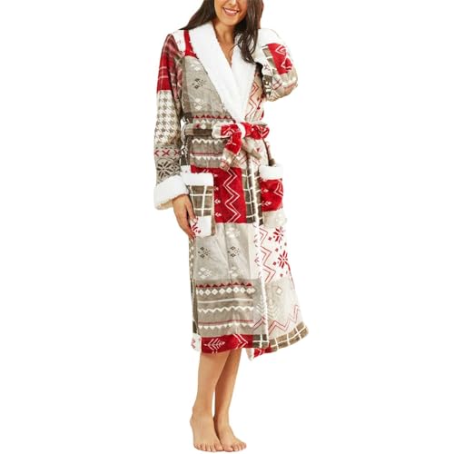 Kuschel Bademantel Damen, Fleece Morgenmantel Damen Sauna Bademantel, Sexy Lang Midi Weich Kuschelig Bathrobe Women Winter Warm Langarm Große Größen Langer Bademantel Damen Für Den Strandurlaub von Generic