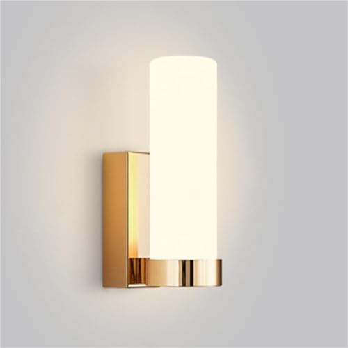 LED-Wandleuchte aus Glas für Badezimmer, Waschtischleuchte, Innenwandbeleuchtung mit Glasschirm, Wandleuchte für Wohnzimmer, Treppen, Flur, Moderne Wandleuchte mit Langen Röhren (Gold, 22 cm) von Generic