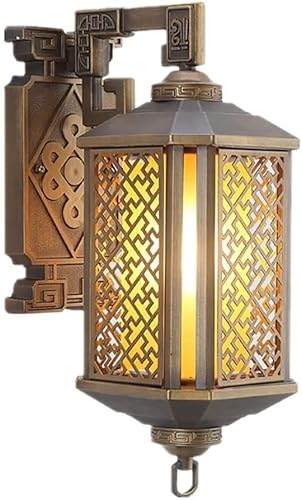 Lamp Retro-Wandleuchte, chinesischer Stil, Wandleuchte, Außenwandleuchte, wasserdicht, Beleuchtung für Garage, Villa, Korridor, Höhe 40 cm von Generic