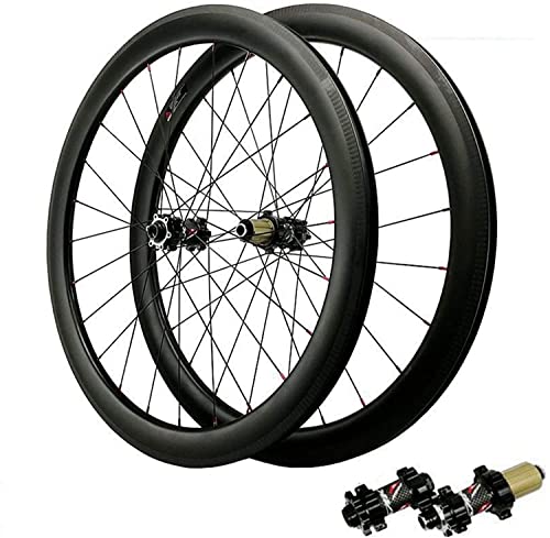 Laufradsatz Fahrradräder 700c, Steckachse Carbonfaser-Rennrad-Radsatz Kreishöhe 50 mm Scheibenbremse 7-12 Geschwindigkeit von Generic