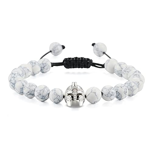 Lava-Perlen-Armband, Onyx, Tigerauge, Stein, Krone, Helm, Charm-Armbänder für Männer, Frauen, Freund-Armband von Generic