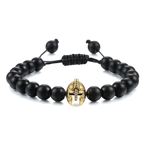 Lava-Perlen-Armband, Onyx-Tigerauge-Stein, Krone, Helm, Charm-Armbänder für Männer, Frauen, Freund-Armband von Generic