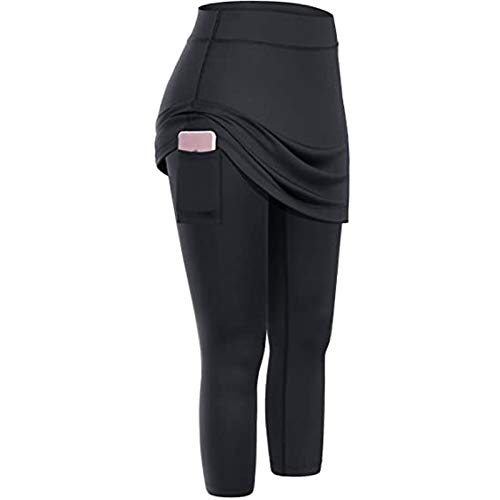 Leggings mit Rock Hosenrock Damen Tennisrock Sportrock Laufrock Golfrock Wanderrock mit 3/4 Capri Hose Damen Yogahose mit Rock mit Taschen Leggings mit Rock Hosenrock Damen Tennisrock Sportrock Laufrock Golfrock Wanderrock mit 3/4 Capri Hose Damen Yogahose mit Rock mit Taschen von Generic