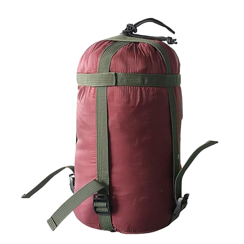 Leichte Kompressionssack für Schlafsack, 12 Liter Nylon Wasserabweisend Kompressionssack für Reisen, Camping, Wandern, Outdoor Packsack (Wein, S/12L) von Generic