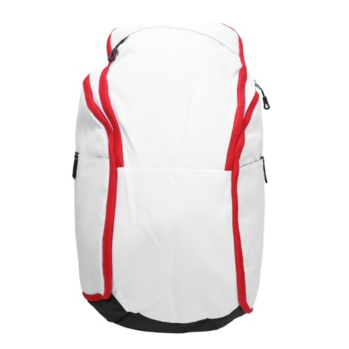 Leichter Basketball- mit Laptop-Ballfach, Wasserabweisender Oxford-Stoff-Sportrucksack für Übungen (Weiß Rot) von Generic